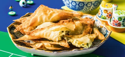 Empanadas with salsa dip