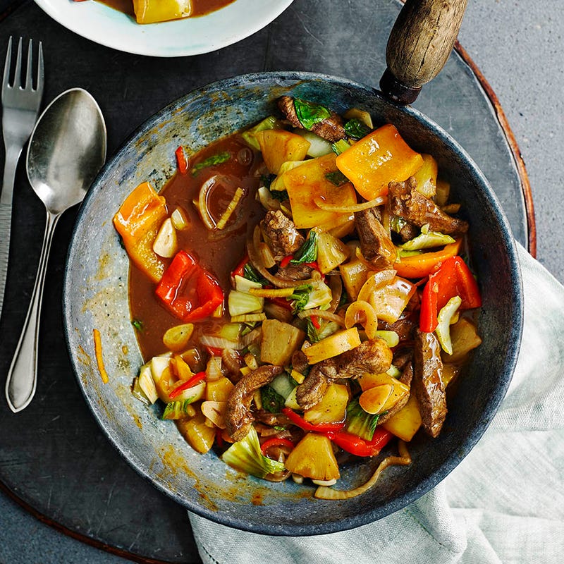 Photo of Quick pineapple & pork stir-fry by WW