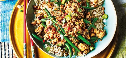 Spicy szechuan turkey mince with green beans