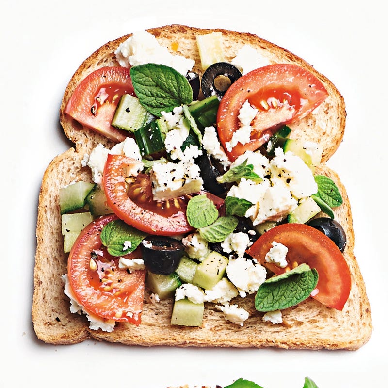 Photo of Feta, olive tomato & cucumber open sandwich by WW