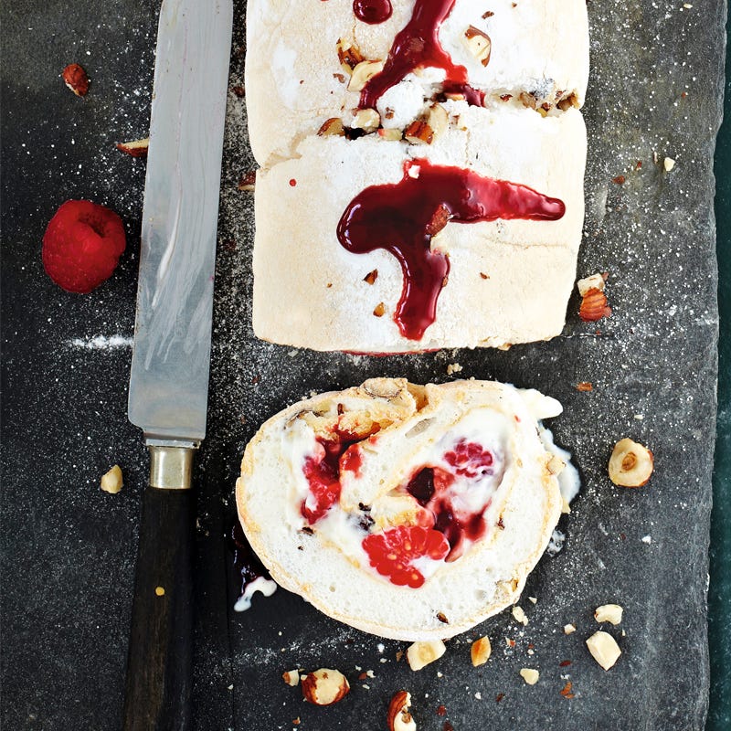 Photo of Hazelnut & raspberry meringue roulade by WW