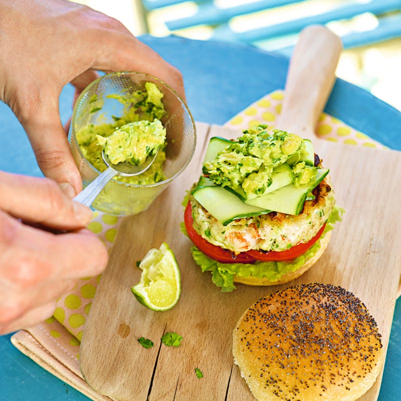 Photo of Prawn and fish burger with avocado aioli by WW