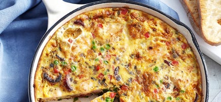 Prawn & chorizo frittata