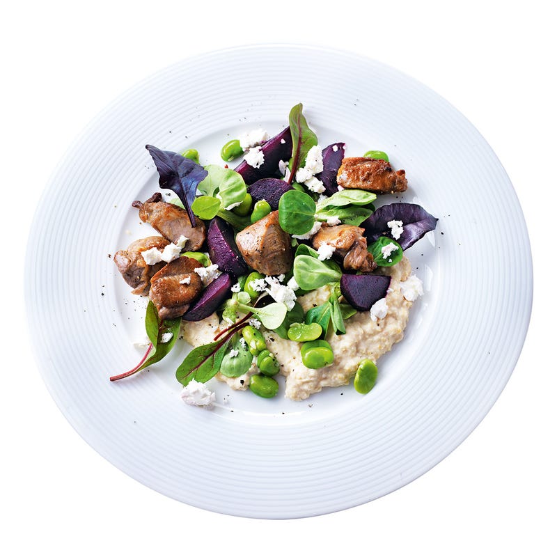 Photo of Spiced lamb with houmous, beetroot & broad beans by WW