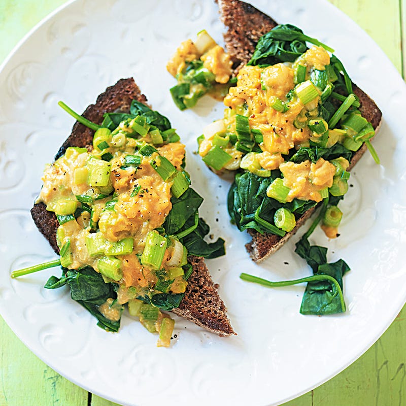 Photo of Scrambled eggs & spinach on rye by WW