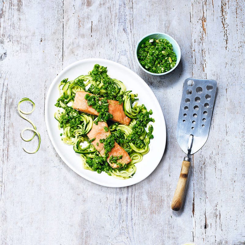 Photo of Salmon with pea pesto and courgette by WW