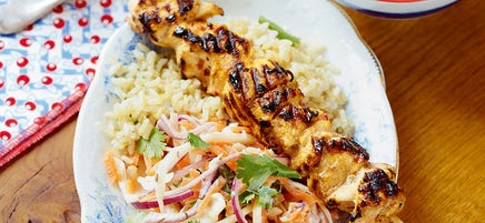 Piri piri chicken kebabs