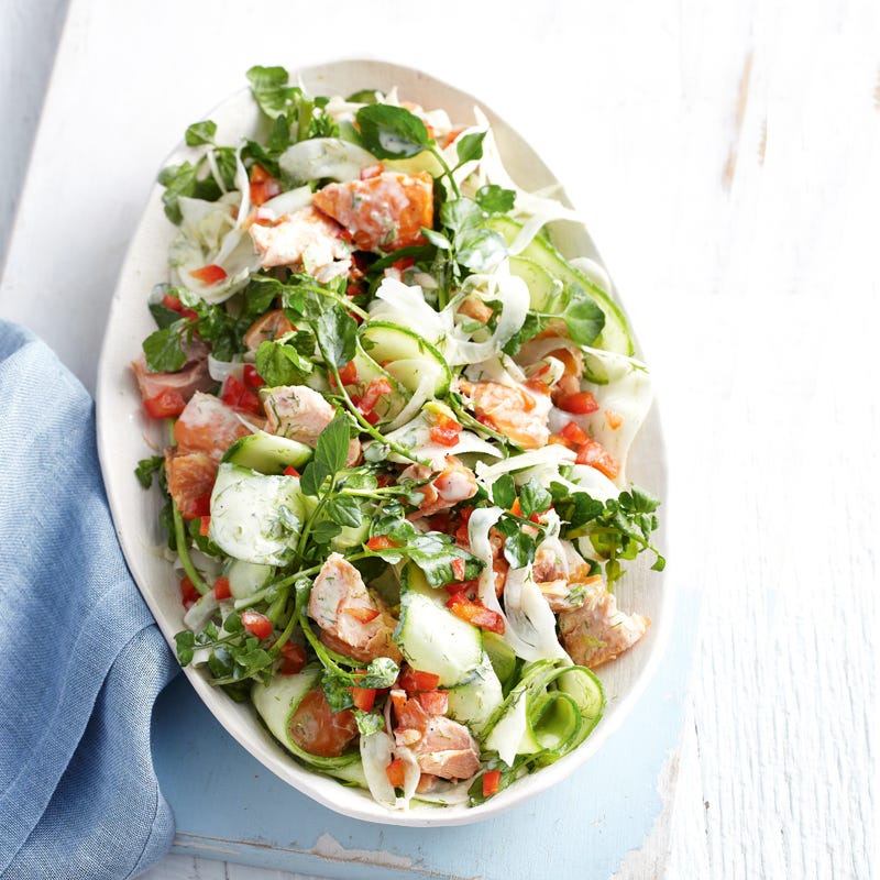 Photo of Hot smoked salmon, fennel & watercress salad by WW