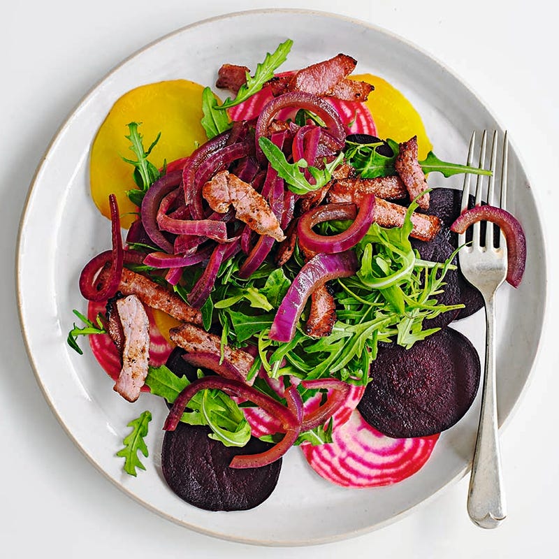 Photo of Mixed beetroot salad with rocket, bacon and red onion by WW