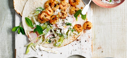 Prawn & apple slaw wraps