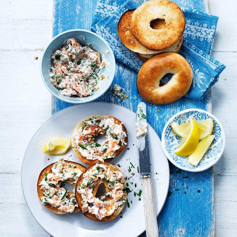 Photo of Bagels with smoked salmon spread by WW