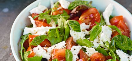 Basil, mozzarella and tomato salad