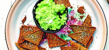 Pea & mint dip with melba toasts