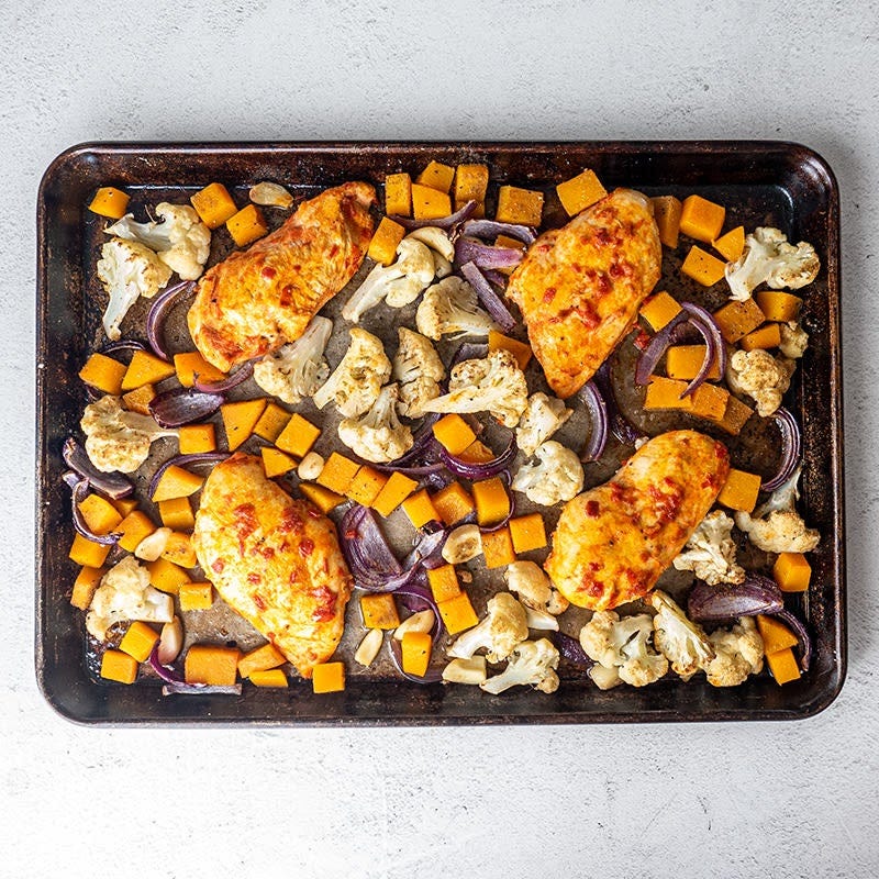 Photo of Harissa chicken & vegetable traybake by WW
