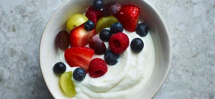 0% fat natural Greek yogurt with fruit