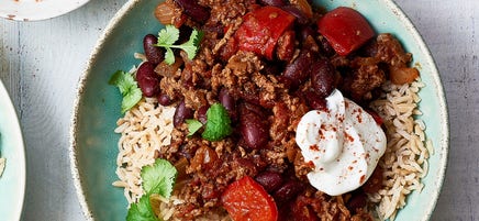 Chilli con carne with rice