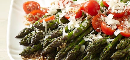 Balsamic asparagus and cherry tomato salad