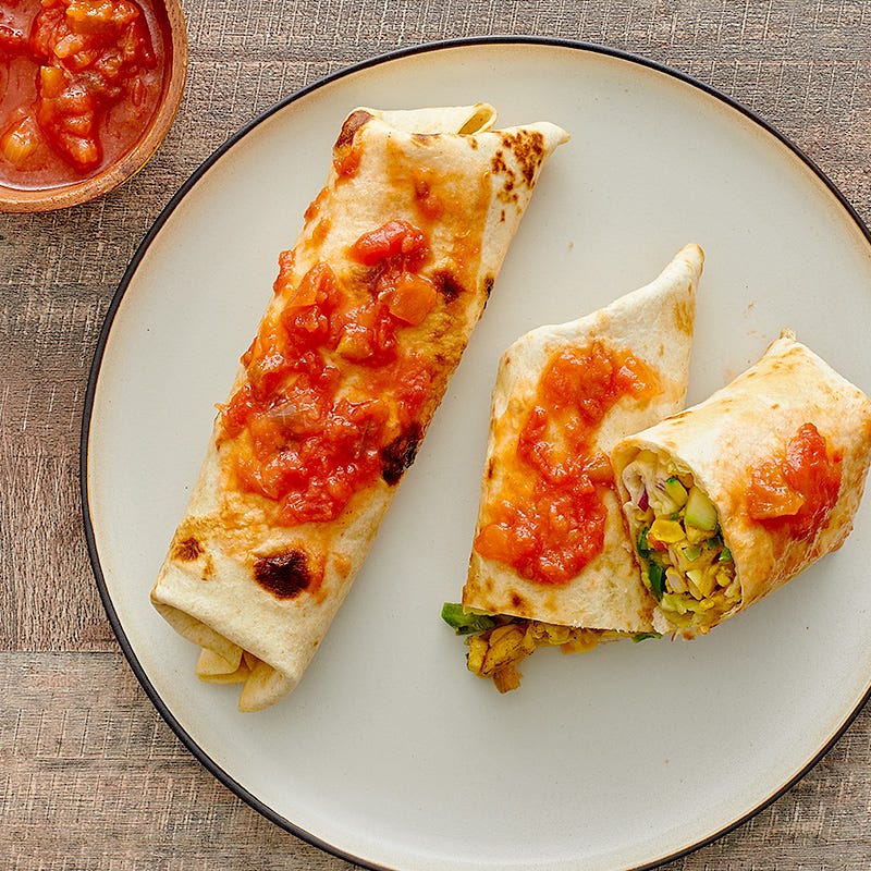 Baked chicken burritos