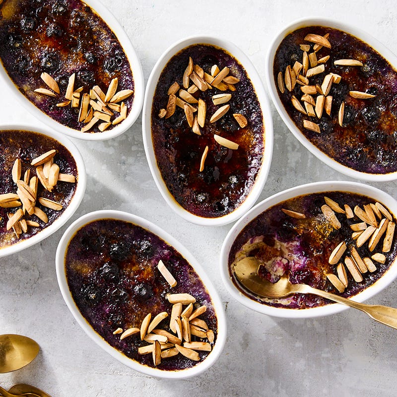 Blueberry-Almond Creme Brulee