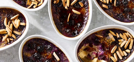Blueberry-Almond Creme Brulee