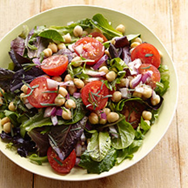 Photo of Mixed green and chickpea salad with Dijon-tarragon vinaigrette by WW