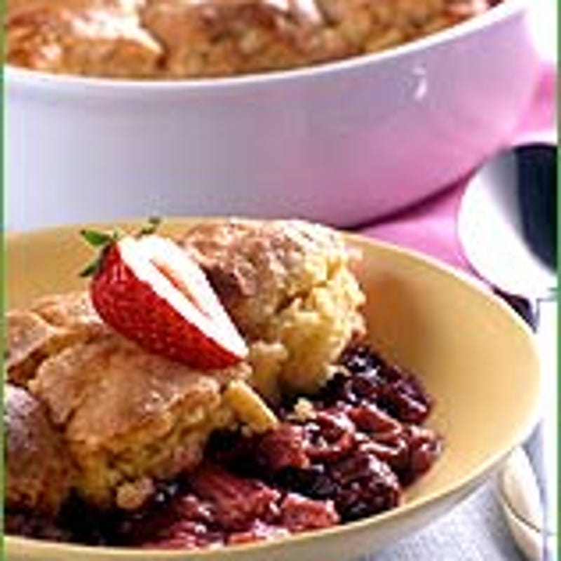 Photo of Strawberry-rhubarb cobbler by WW