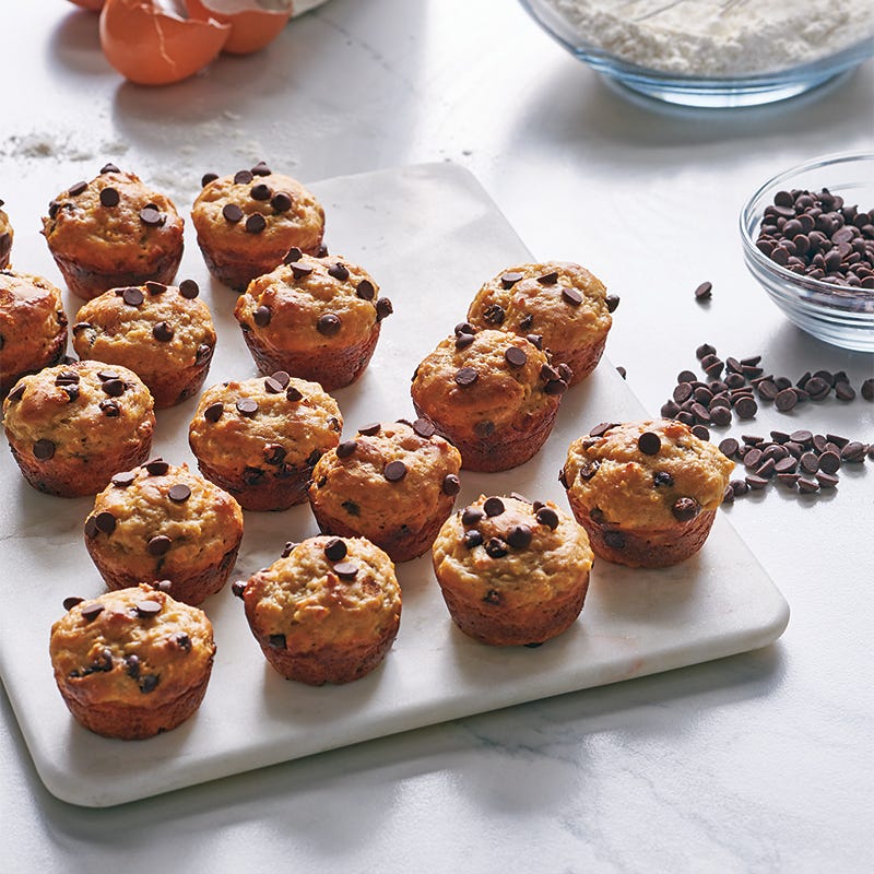Banana chocolate-chip mini muffins