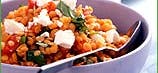 Lentil and roasted pepper salad with feta