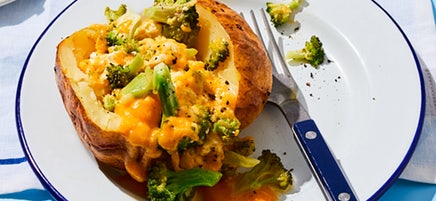 Broccoli-cheddar stuffed potatoes
