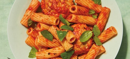 Turkey Meatballs with Rigatoni