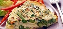 Asparagus, new potato, and chive frittata