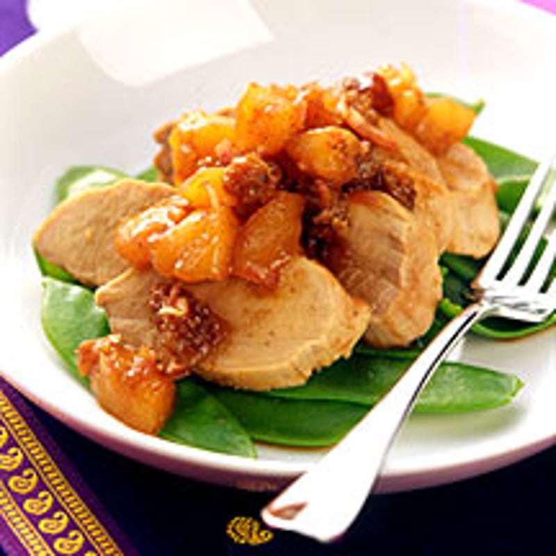 Photo of Roasted pork tenderloin with pear chutney by WW