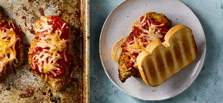 Baked chicken Parmesan sandwiches