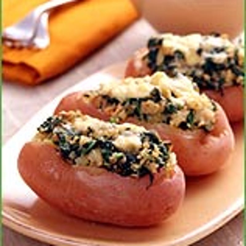 Photo of Twice-baked potatoes with ham and Swiss chard by WW