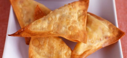 Vegetable dumplings with soy dipping sauce