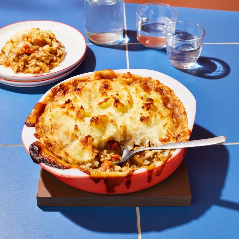 Baking dish of shepherd's pie