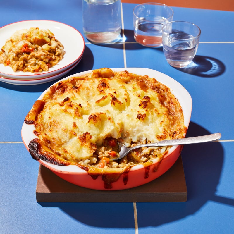 Baking dish of shepherd's pie
