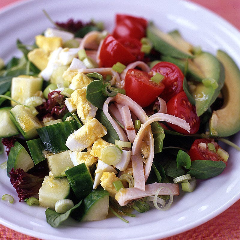 Photo of Cobb salad with flaxseed oil dressing by WW