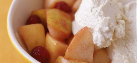 Autumn fruit with tofu whipped topping