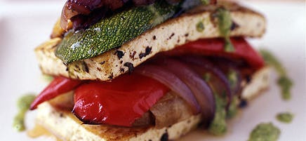 Roasted vegetable and tofu napoleon