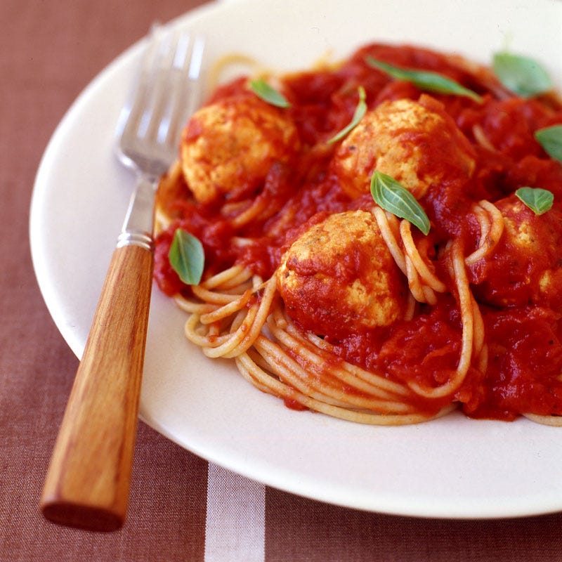 Photo of Whole Wheat Spaghetti with Garlic-Herb Turkey Meatballs by WW