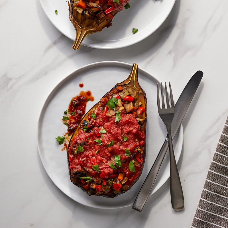 Roasted, Stuffed Eggplant