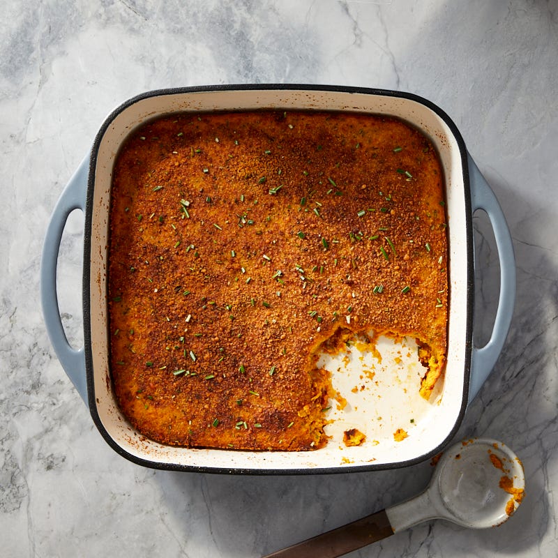 Pumpkin Gratin with Crispy Rosemary-Parmesan Topping