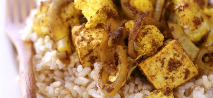 Roasted cauliflower and tofu curry