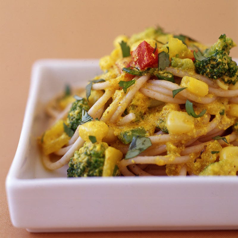 Photo of Creamy curry pasta primavera by WW