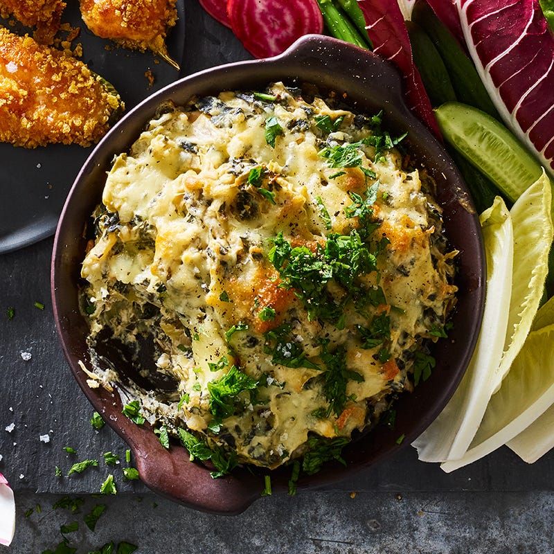Hot spinach-artichoke dip