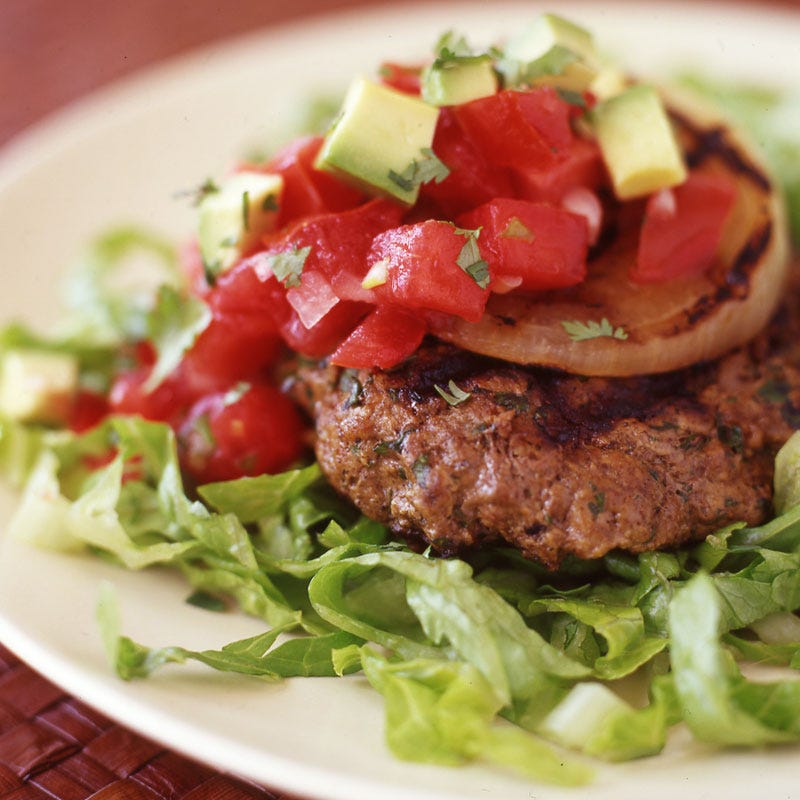 Photo of Tex-Mex Burgers with Charred Onion, Salsa and Avocado by WW