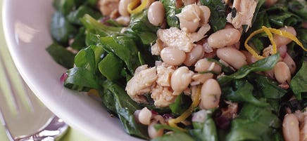 White bean, citrus, and salmon salad