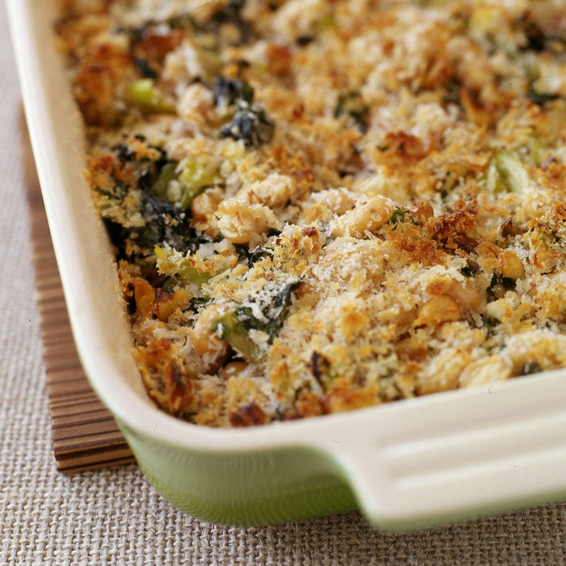 Photo of Escarole and white beans with a parmesan-nut crust by WW