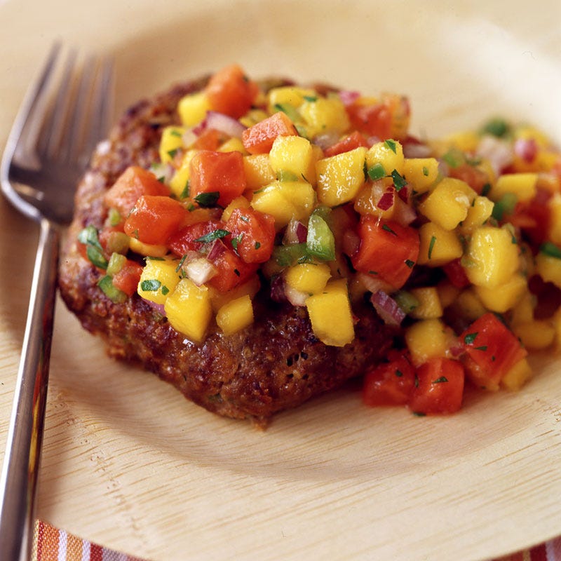Photo of Jamaican jerk turkey burgers with tropical fruit salsa by WW